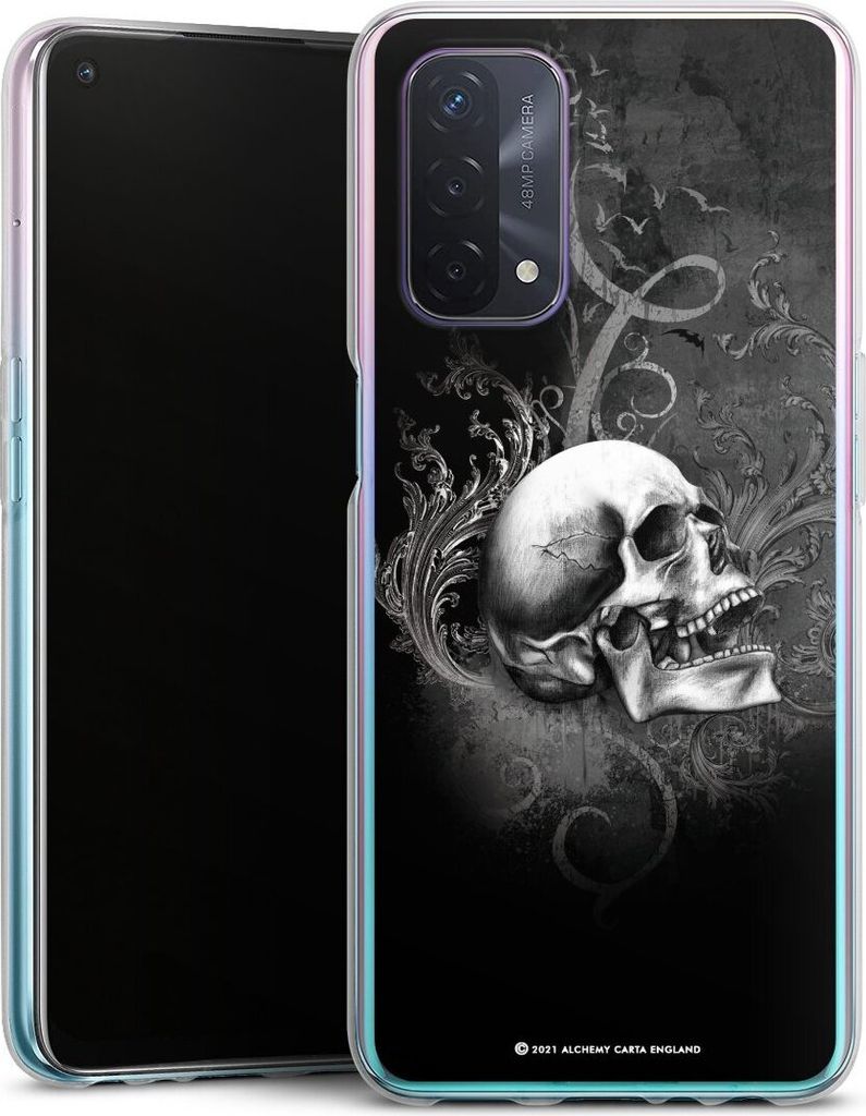 DeinDesign Handyhülle für Oppo A74 5G Silikon Hülle Case Smartphone Schutzhülle Gothic Schädel Totenköpfe