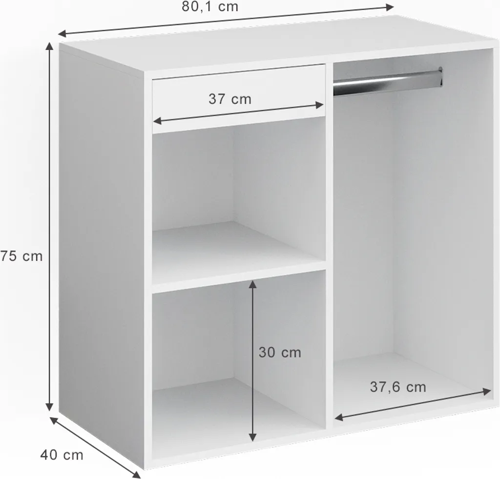 Armoire d'appoint Vicco Isabelle Blanc 80,1x75 cm - Modèle 34430 Pro - 3
