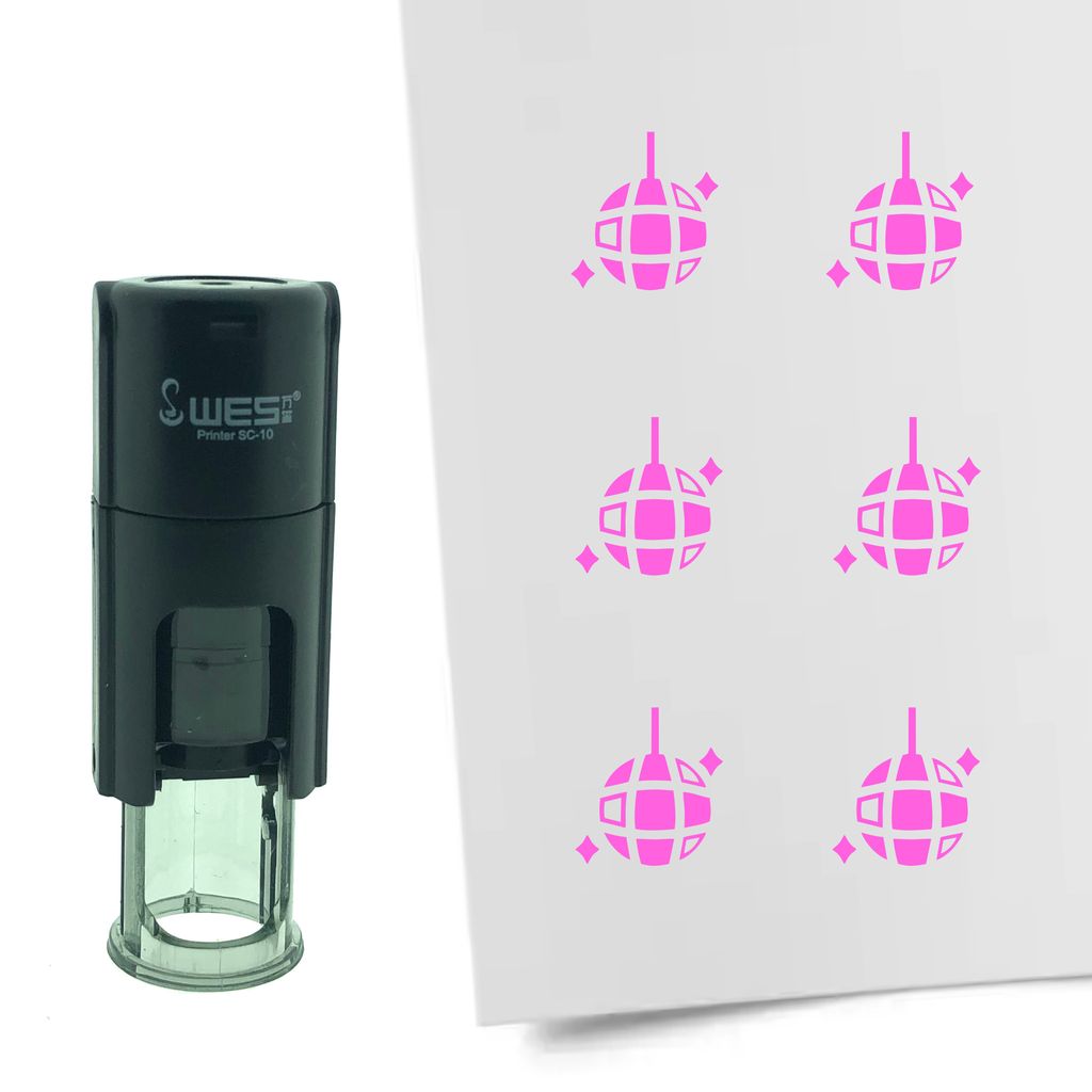 CombiCraft Selbstfärbender Stempel 'Discokugel' in der Farbe Pink, Ø10mm