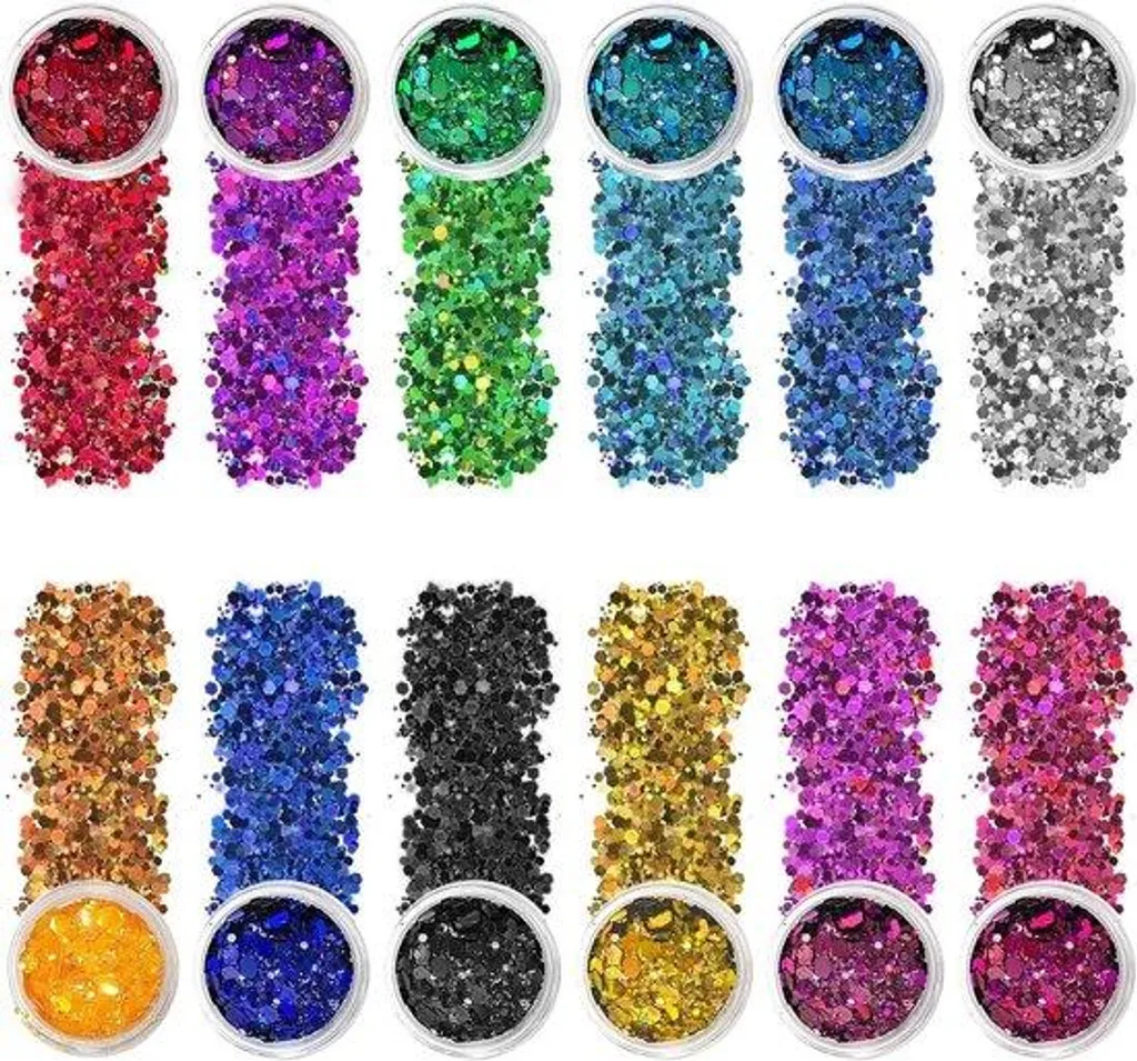 Kit paillettes cosmétiques 12 couleurs, tenue longue durée et douceur