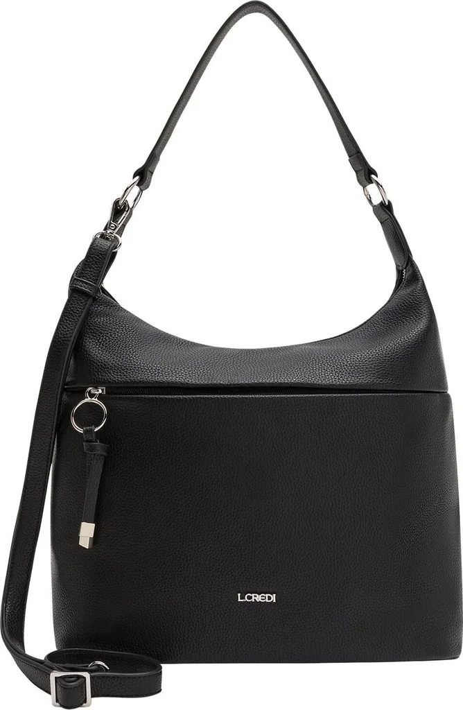 Borsa Donna L.CREDI Maite Hobo Nero | Tracolla Comoda e Grande