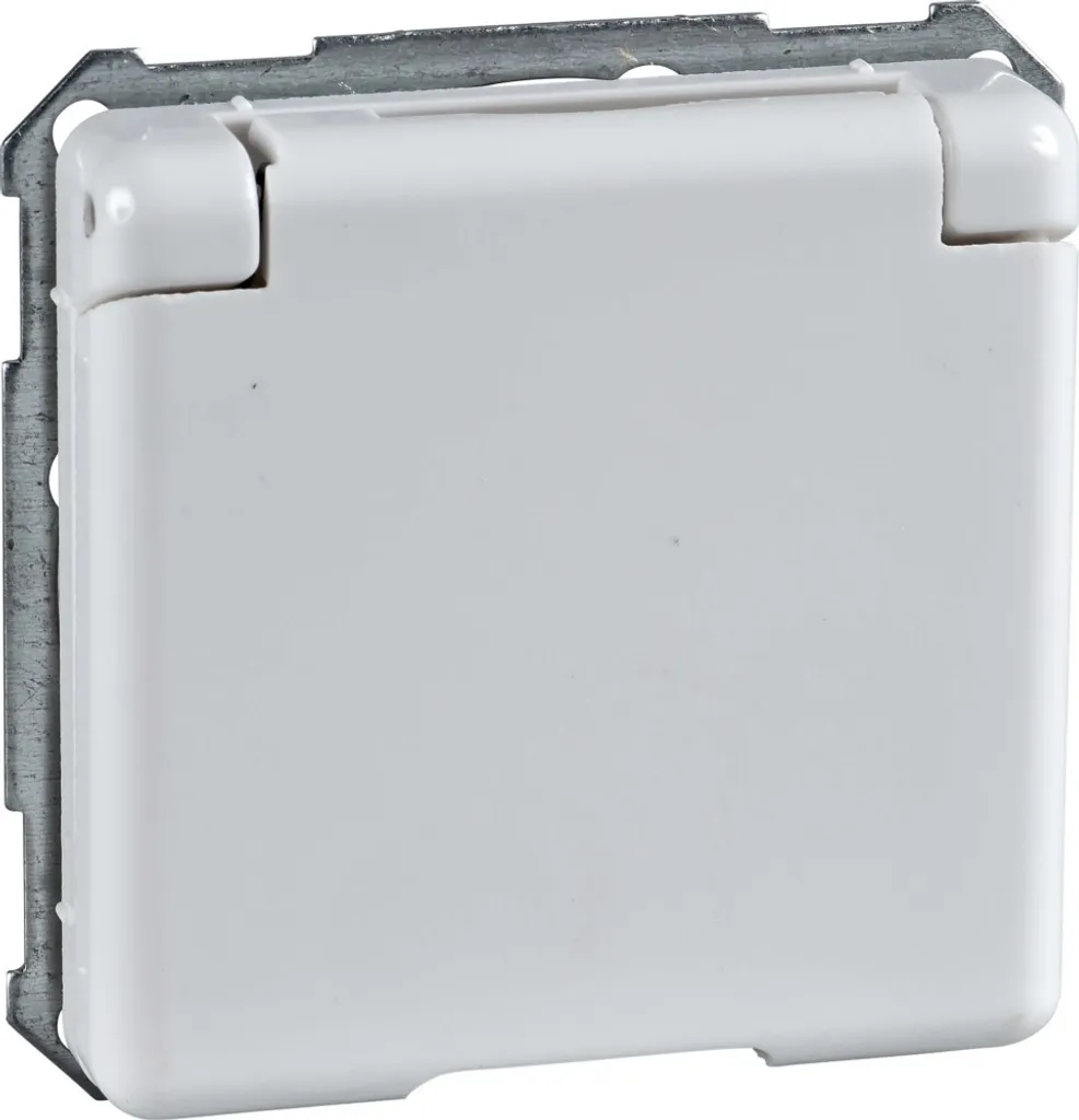 Prise de courant 2P+T avec clapet de protection Schneider UP20 blanc