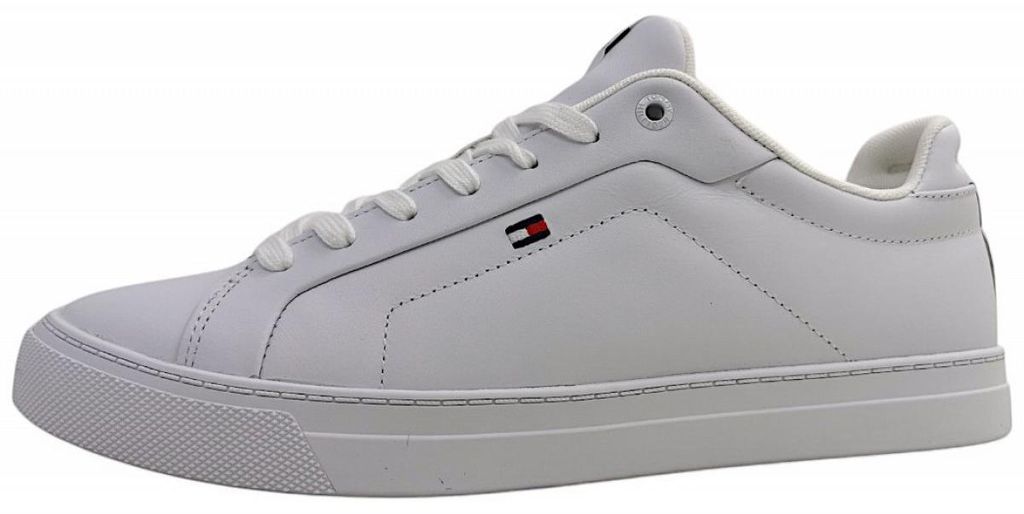 Tommy Hilfiger Icon Court LTH Flag Herrenschuhe Schnürschuhe Weiß Freizeit, Schuhgröße:40 EU
