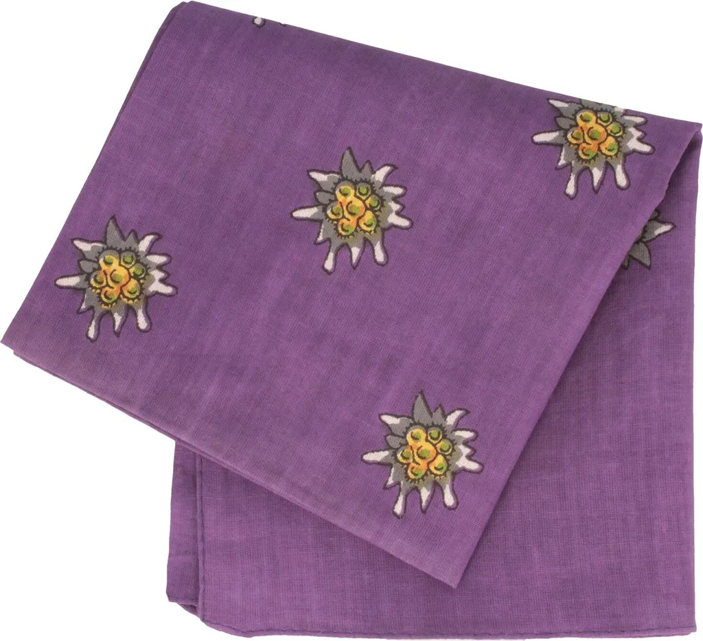 Sciarpa Tradizionale Bavarese Hut-Breiter con Motivo Edelweiss Cotone