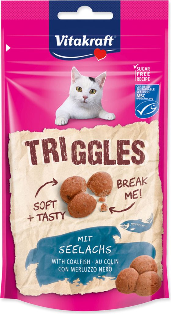 Vitakraft Triggles Katzensnack mit Seelachs, Mini-Häppchen Produktbild 