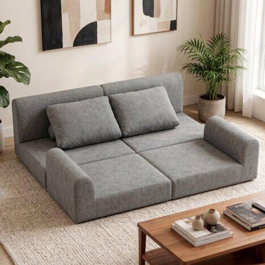Klappbares Schlafsofa 3-in-1, faltbarer Sessel zum Bett, Produktbild 