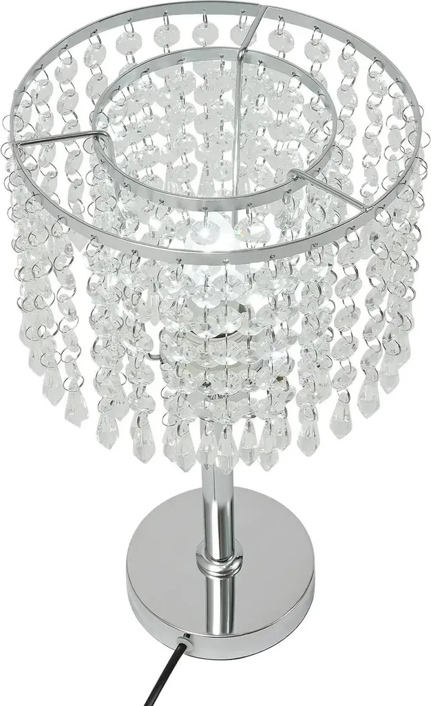 Lampadaire Design Cristal avec Socle Acier Inox et Finition Blanc Pur