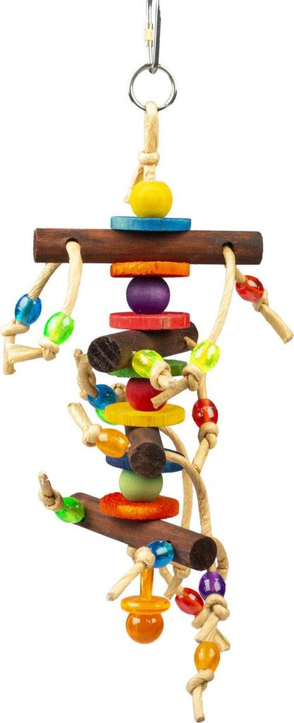 Duvo+ Vogelspielzeug mit Aufhänger & Holzklötzen