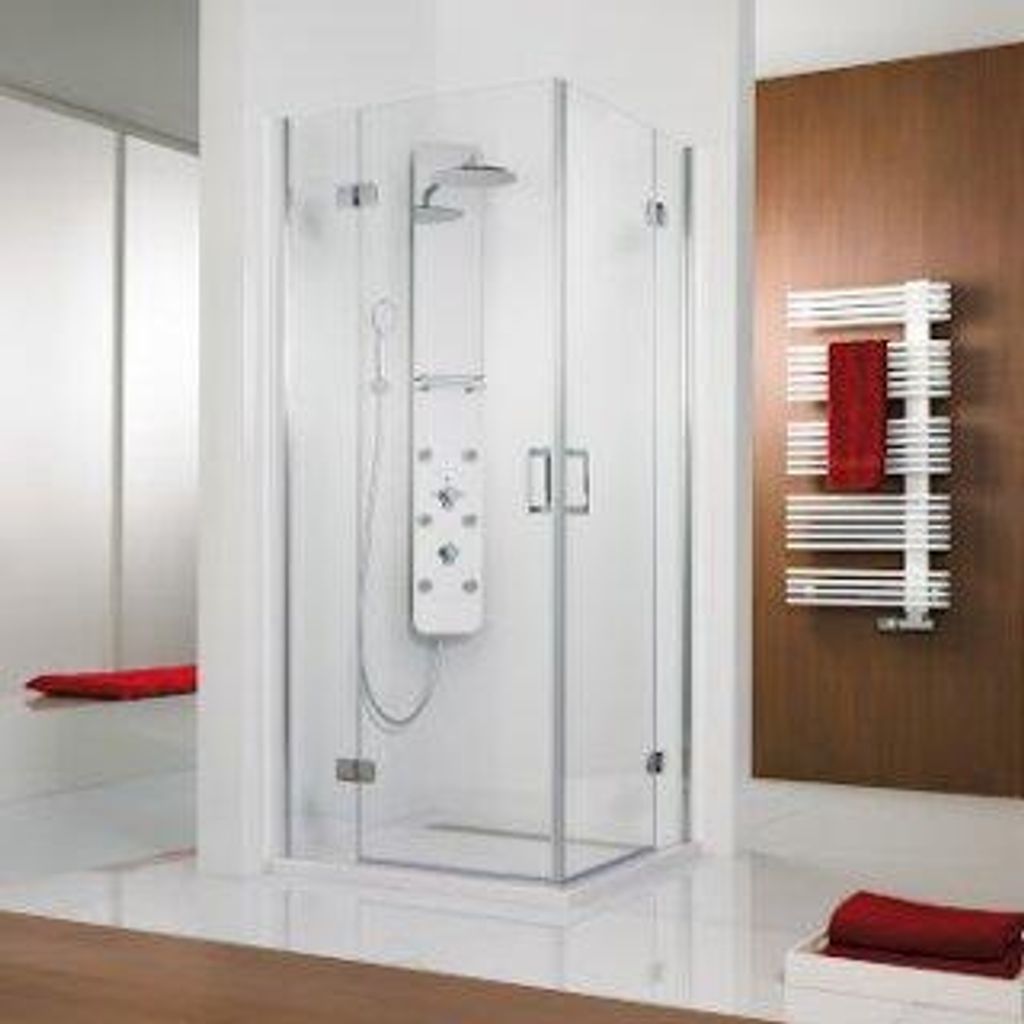 HSK 6820030-41-1000 Premium Softcube Eckeinstieg 4-teilig 800x1000x2000mm Chromoptik Mattierung Mittig mit Edelglas-Beschichtung