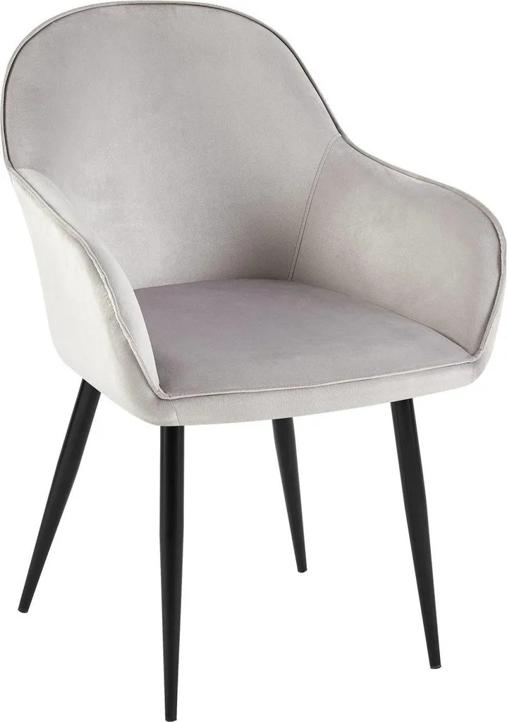 Sedia da pranzo in velluto - sedia in velluto - comodamente trapuntata, bianca, colore: grigio