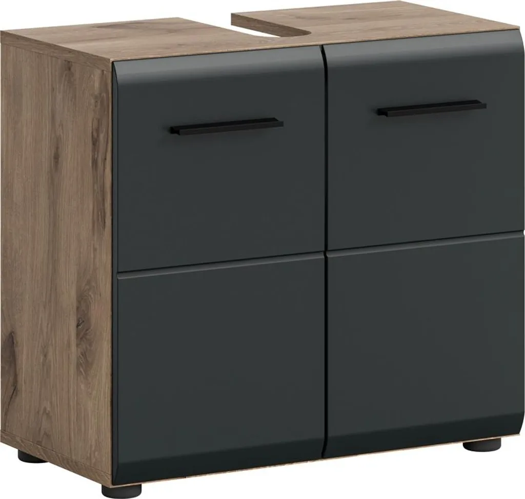 Mobiletto Ice | con ante | Rovere Nox / nero