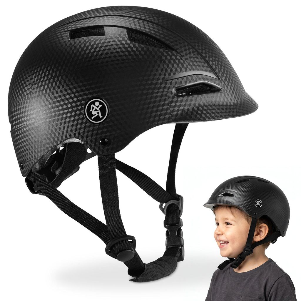 Kinderhelm Fahrrad und Roller, leicht 300 g, schwarz, Größe S 46-56 cm, mit 9 Belüftungsöffnungen für Kinder von 2-8 Jahren