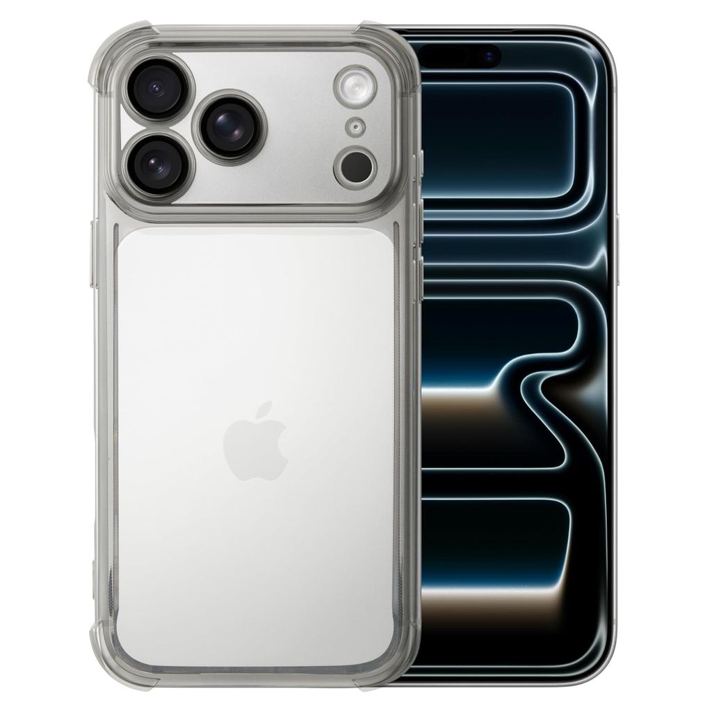 CLM-Tech Hülle kompatibel mit iPhone 17 Pro Max 6,9 Zoll - keine Vergilbung Stoßfeste Schutzhülle (4 luftgepolsterte Ecken in silber) - Transpar...