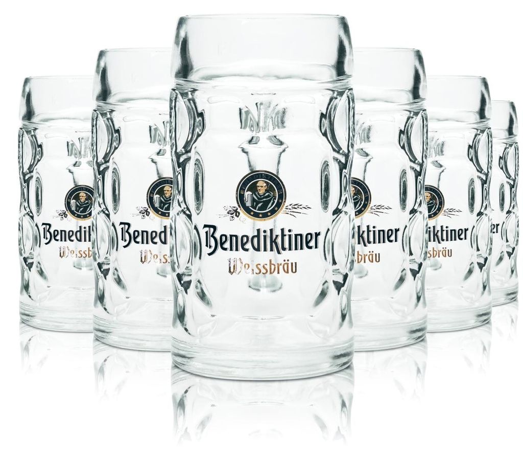 6x Benediktiner Weissbräu Bier Glas 0,5l Krug Isar Seidel Produktbild 