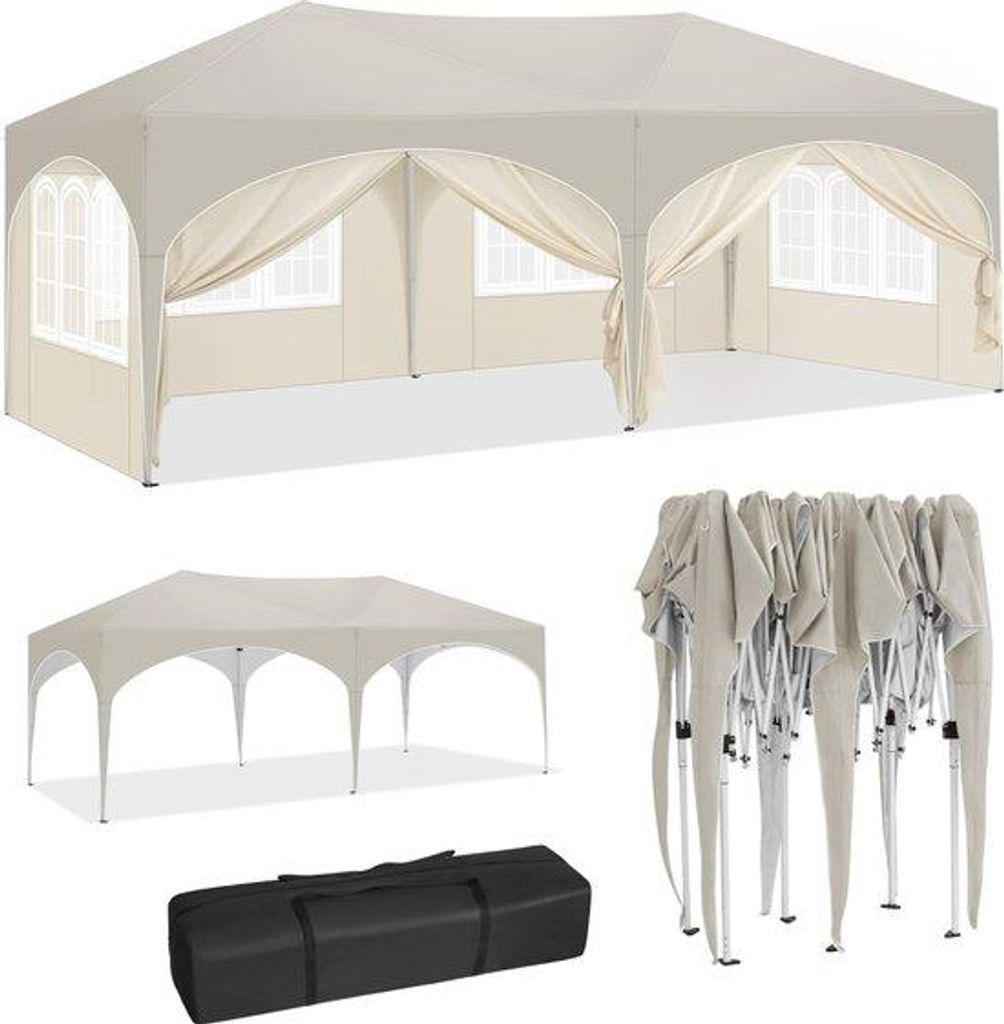Famanu Faltpavillon 3 x 6 m mit 6 Seitenwänden - Produktbild 