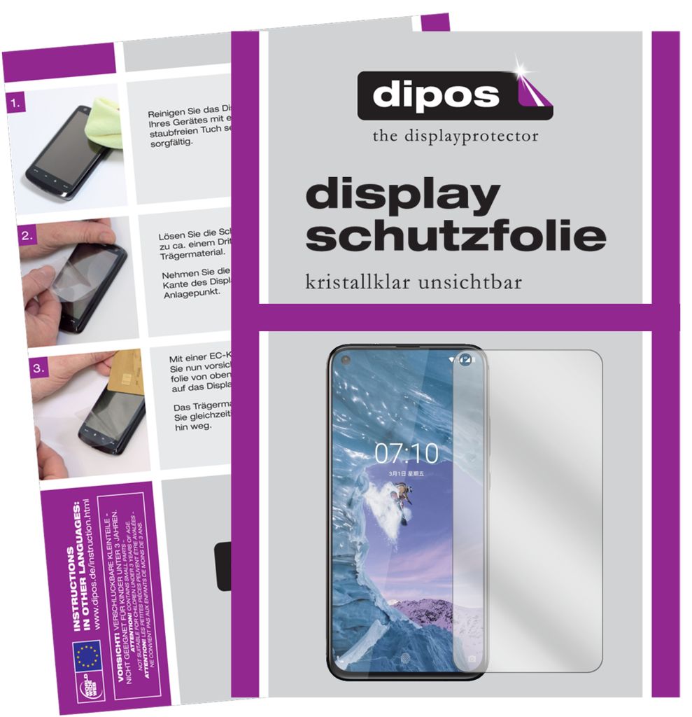 2x Schutzfolie für Nokia 8.1 Plus klar Displayschutzfolie Folie Display Schutz dipos