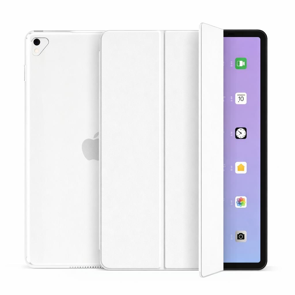 Schutzhülle für Apple iPad Pro 12.9" 1. / 2. Generation (2015/2017) Schutz Hülle Smart Cover Case Wake Up Sleep Funktion Stand Etui Tasche - WEISS