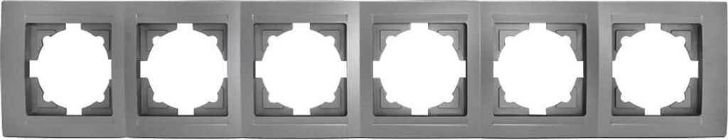 Gunsan Moderna 6-fach Rahmen für 6 Steckdosen Schalter Dimmer Silber