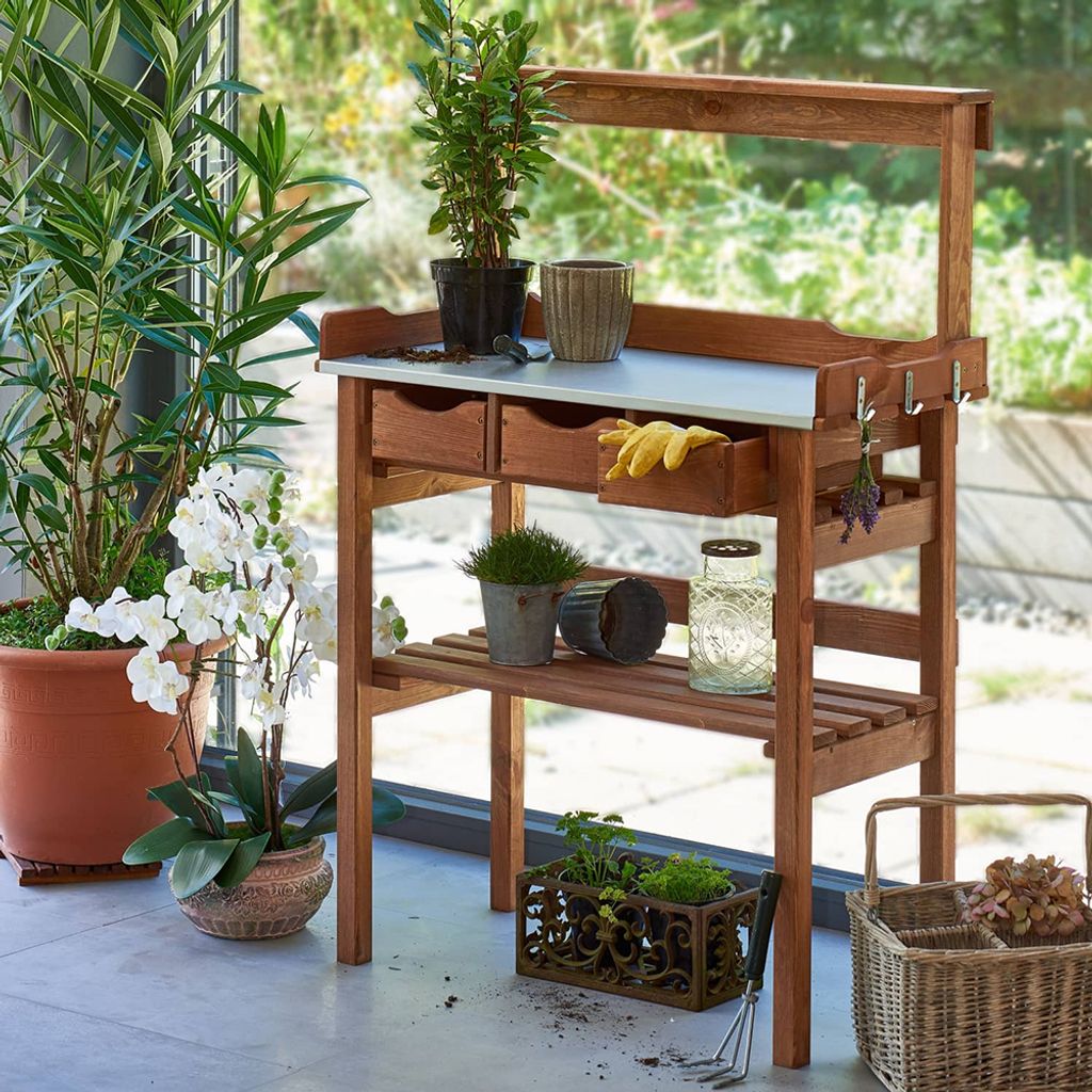Pflanztisch Gärtnertisch Holz Blumentisch Umtopftisch Gartentisch Arbeitstisch 