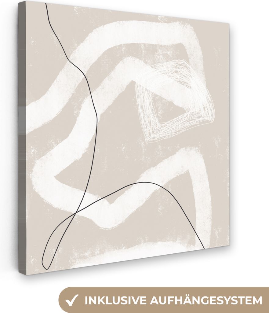MuchoWow - Leinwandbilder - Linie - Abstrakt - Design, Wandbild, Wanddeko Bilder Wohnzimmer, 20x20 cm