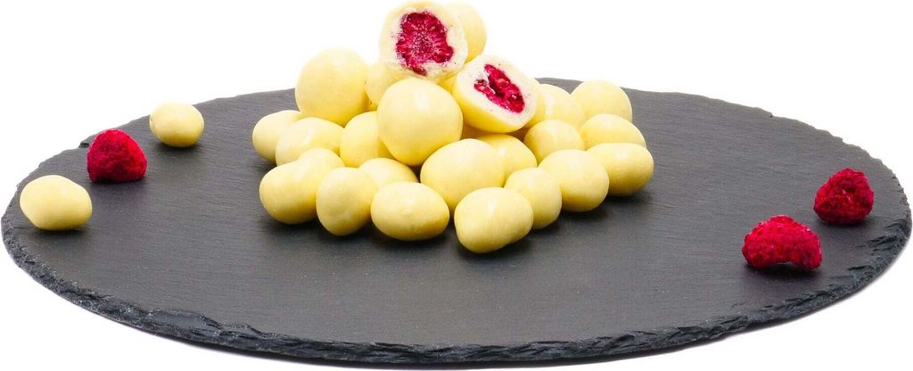 Himbeeren gefriergetrocknet mit Joghurt-Schokolade: 100g Größe: 100g