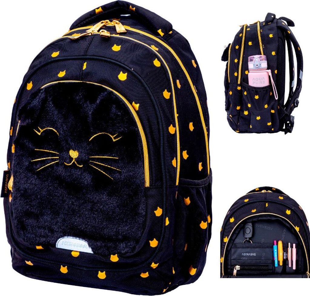Zaino scuola Fluffy Kitty Nero AstraBag Astra Immagine del prodotto 