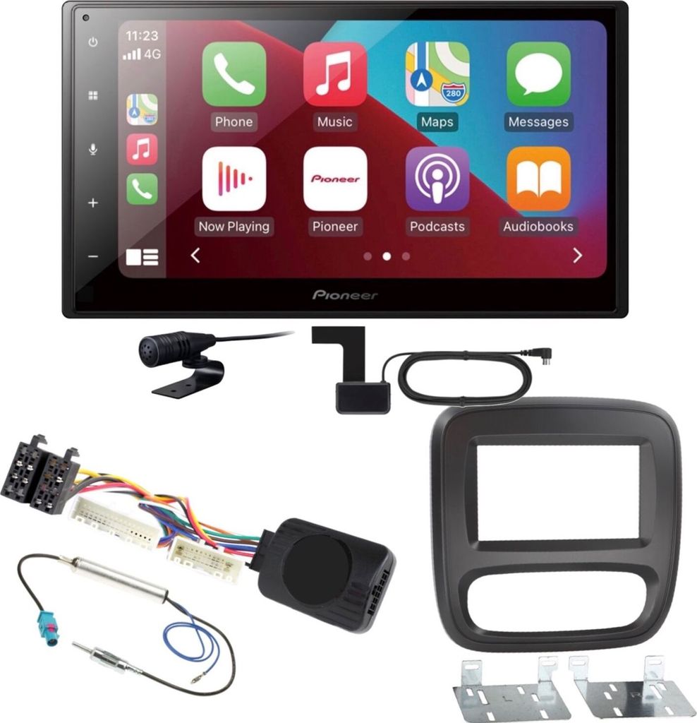 Pioneer SPH-DA160DAB USB DAB+ CarPlay Android Auto Einbauset für Fiat Talento