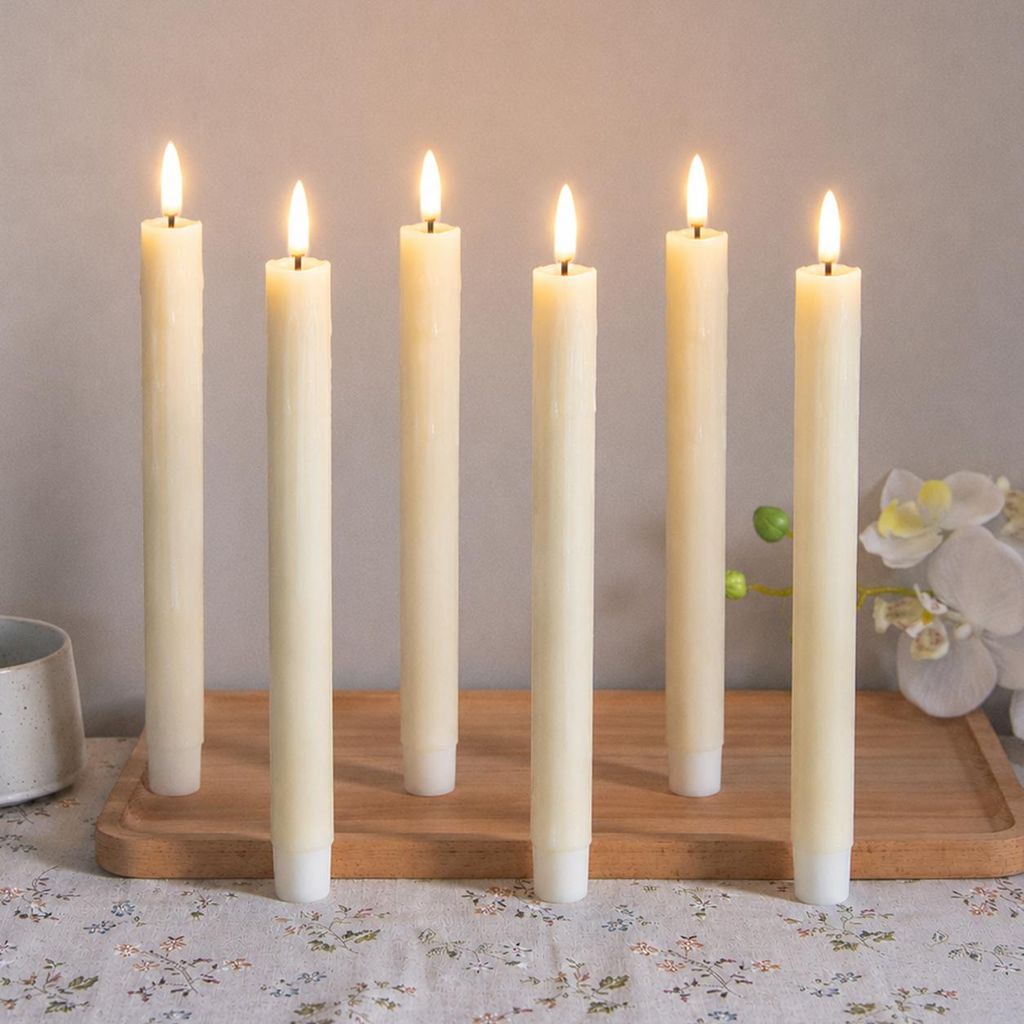 6 candele a LED a forma di bastoncino, luce bianco caldo, Immagine del prodotto 