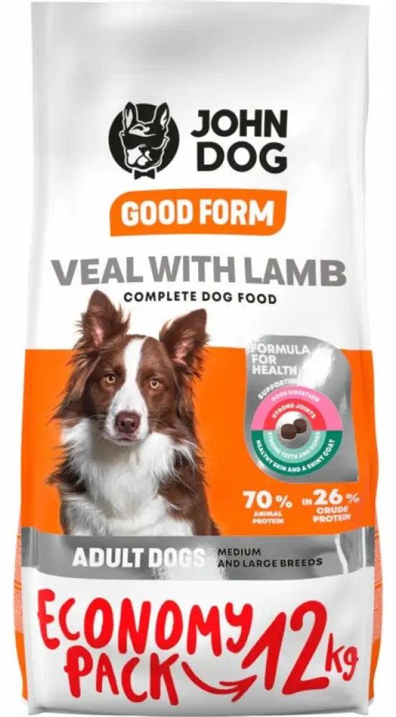 JOHN DOG Good Form Adult Medium and large breeds Veal with Produktbild 