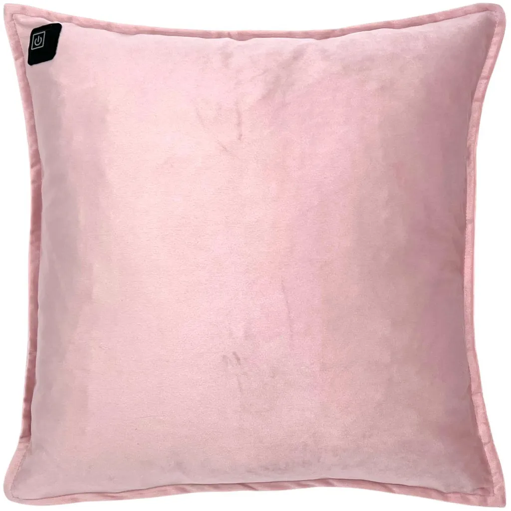 Warmpi® Cuscino termico a infrarossi con power bank da 10.000 mAh - Rosa velluto - 45x45 cm - Senza fili e utilizzabile con cavo integrato da 2,5 m