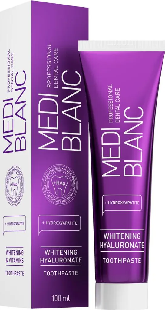 Dentifrice blanchissant hyaluronate de sodium 100 ml pour éclat intense