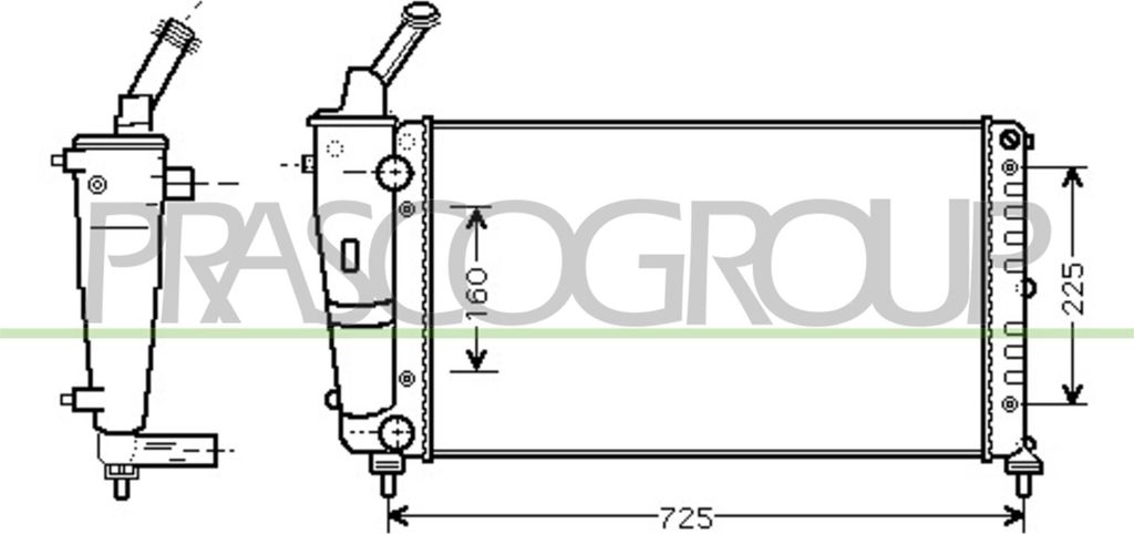 PRASCO LA001R013 Kühler Wasserkühler Motorkühler für LANCIA Y (840A)