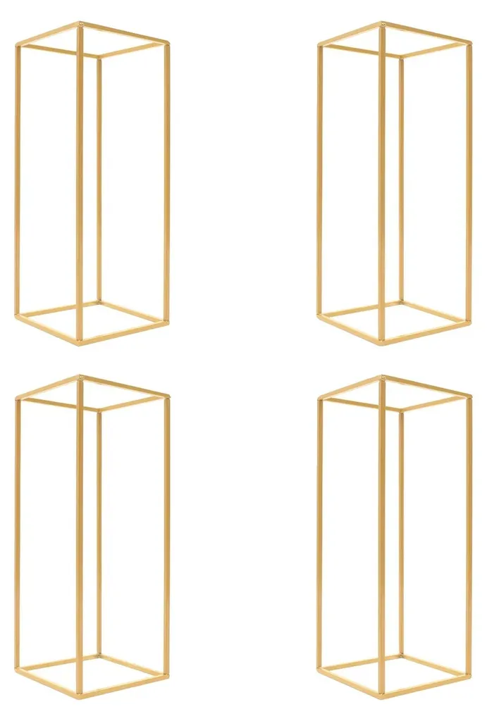 Support de fleurs événementiel doré en métal robuste pour centre de table