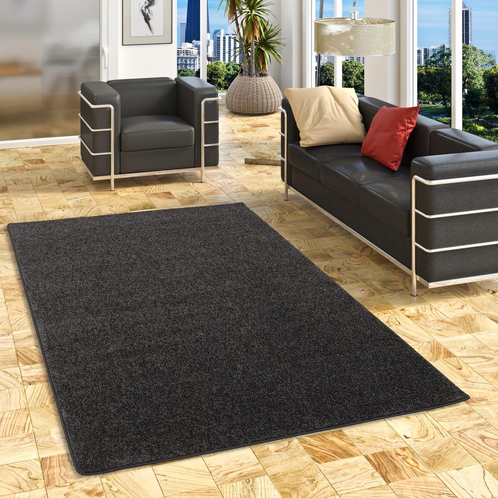 Hochflor Langflor Teppich Cottage Anthrazit, Größe:300x300 Produktbild 