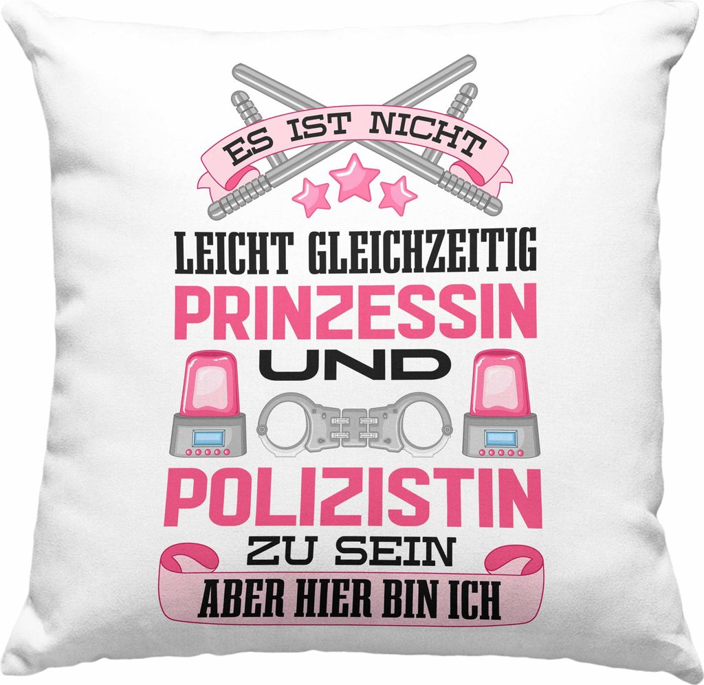 Trendation - Polizistin Geschenk Deko-Kissen mit Füllung 40x40 mit Spruch Geschenke Polizei Frauen Lustig Blaulichtmilieu (Grün)