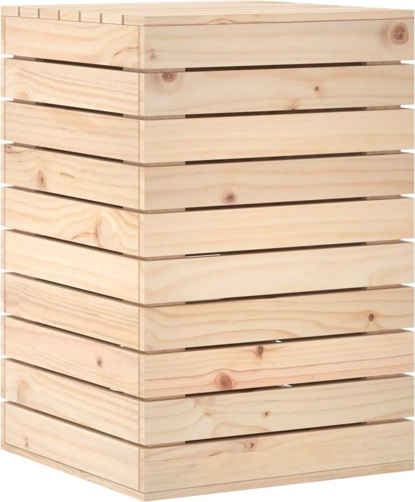 Wäschetruhe 44x44x66 cm Massivholz Kiefer