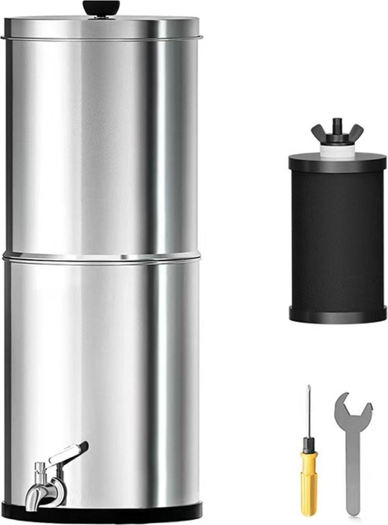 Wasserfiltersystem 1 Gallone Edelstahl Aufsatzsystem mit Filtern K8779 Ohne Halterung