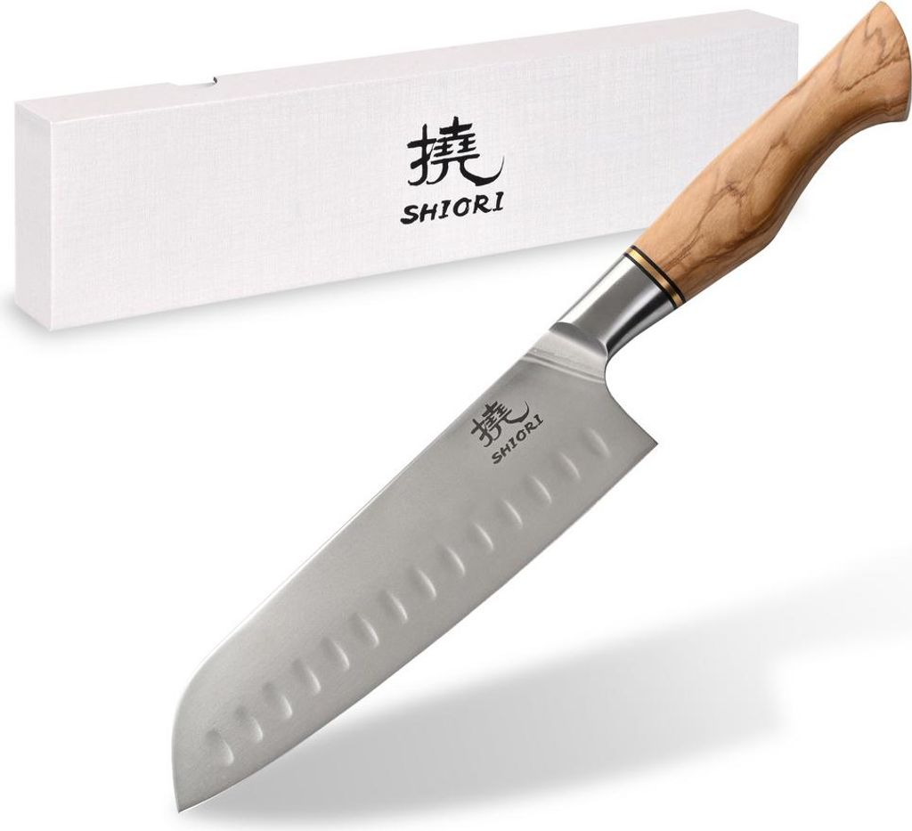 Shiori Shibuki Santoku - universelles Mehrzweck-Kochmesser aus 14C28N Sandvik-Stahl