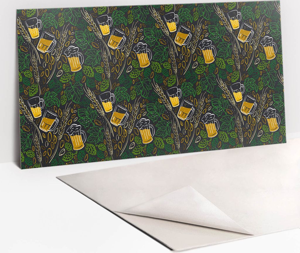 PVC-Wandschutz für die Küche - Stilvoller Schutz für Ihre Wände 100 x 50 Hop -Kegel zeichnen