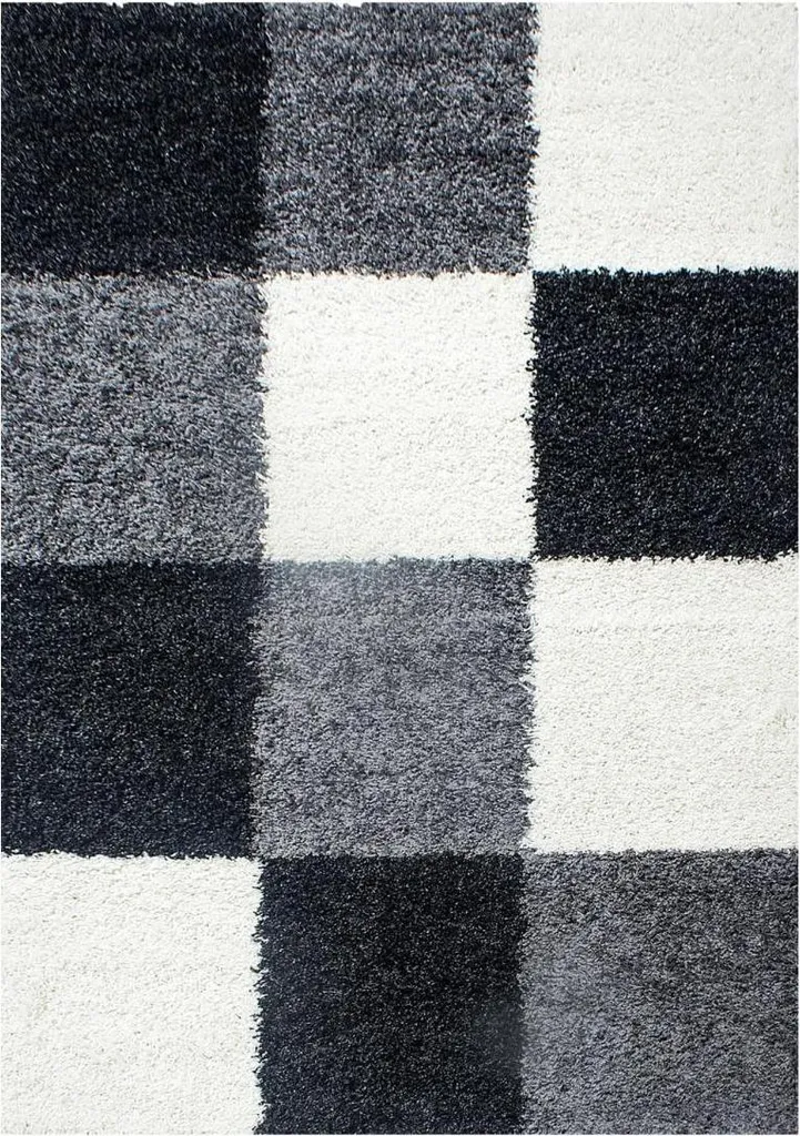 Tapis shaggy tissé à carreaux SQUARE A grand format pour chambre