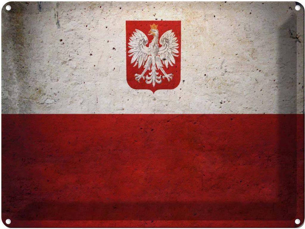 vianmo Blechschild 30x40 cm Flagge Polen Fahne Wappen