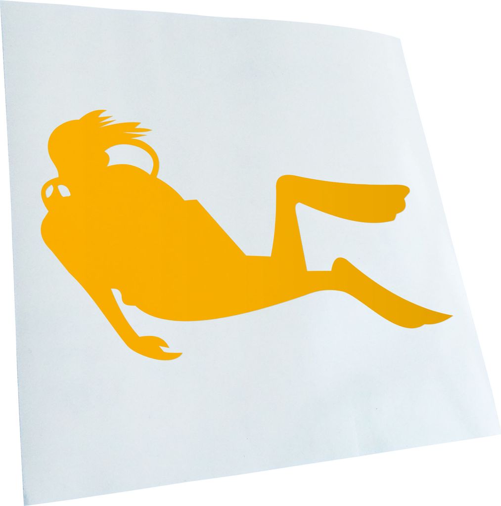 Kiwistar - Autoaufkleber - gelb - 30 x 18 cm - Taucher - Heckscheibenaufkleber - Aufkleber für Auto Kfz Fahrrad, LKW, Truck Mofa