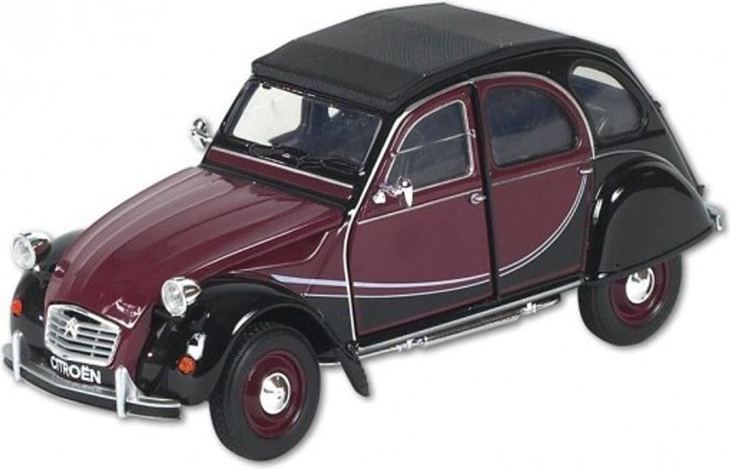 Welly 1:24 Citroen 2 CV 6 Charlston, dunkelrot-schwarz