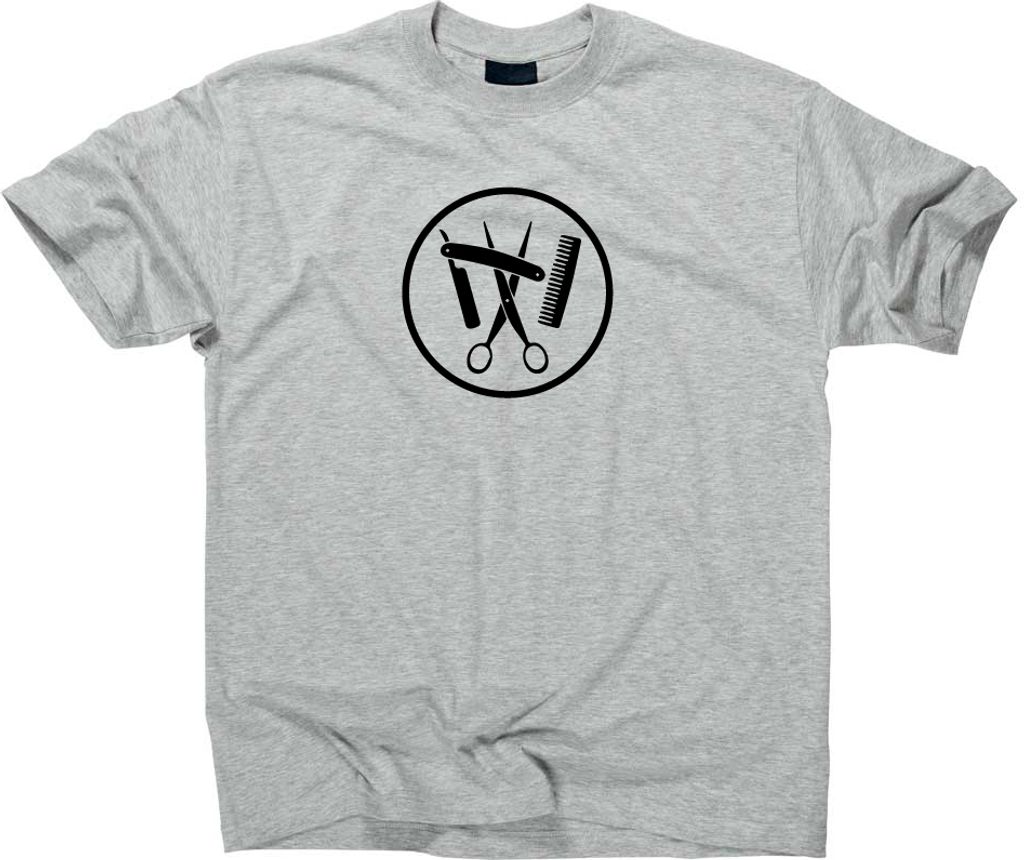 Styletex23 T-Shirt Friseur Zunft Zunftwappen Logo, sport grey, S