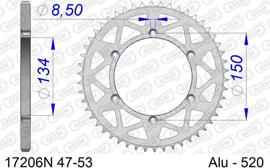 AFAM Aluminiumritzel hinten 17206520