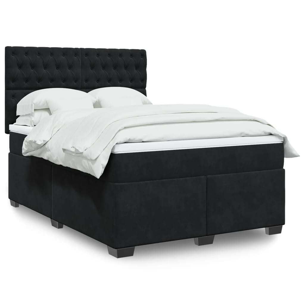 "2026 Promotion" Boxspringbett mit Matratze - Schwarz - 160x200 cm - Samt - Polsterbett CC15200