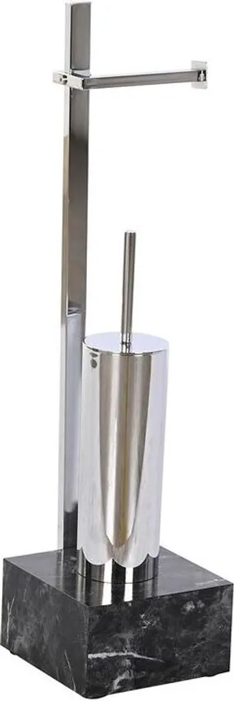 Support WC gain de place 2-en-1 sans perçage en métal et bois MDF