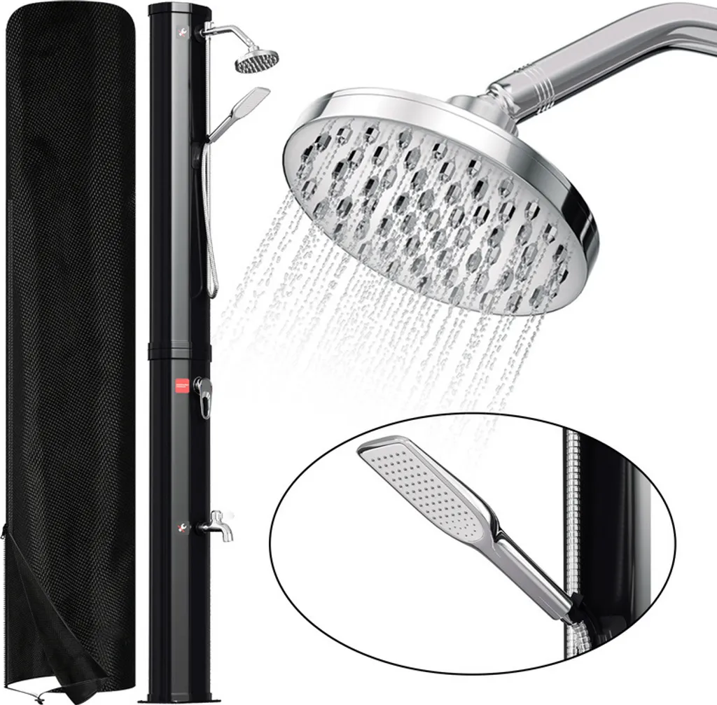 Yakimz Doccia Solare Doccia da Piscina Doccia da Esterno Doccia da Piscina Viaggio Doccia Deluxe da Giardino 40L (con copertura protettiva, con doccetta)