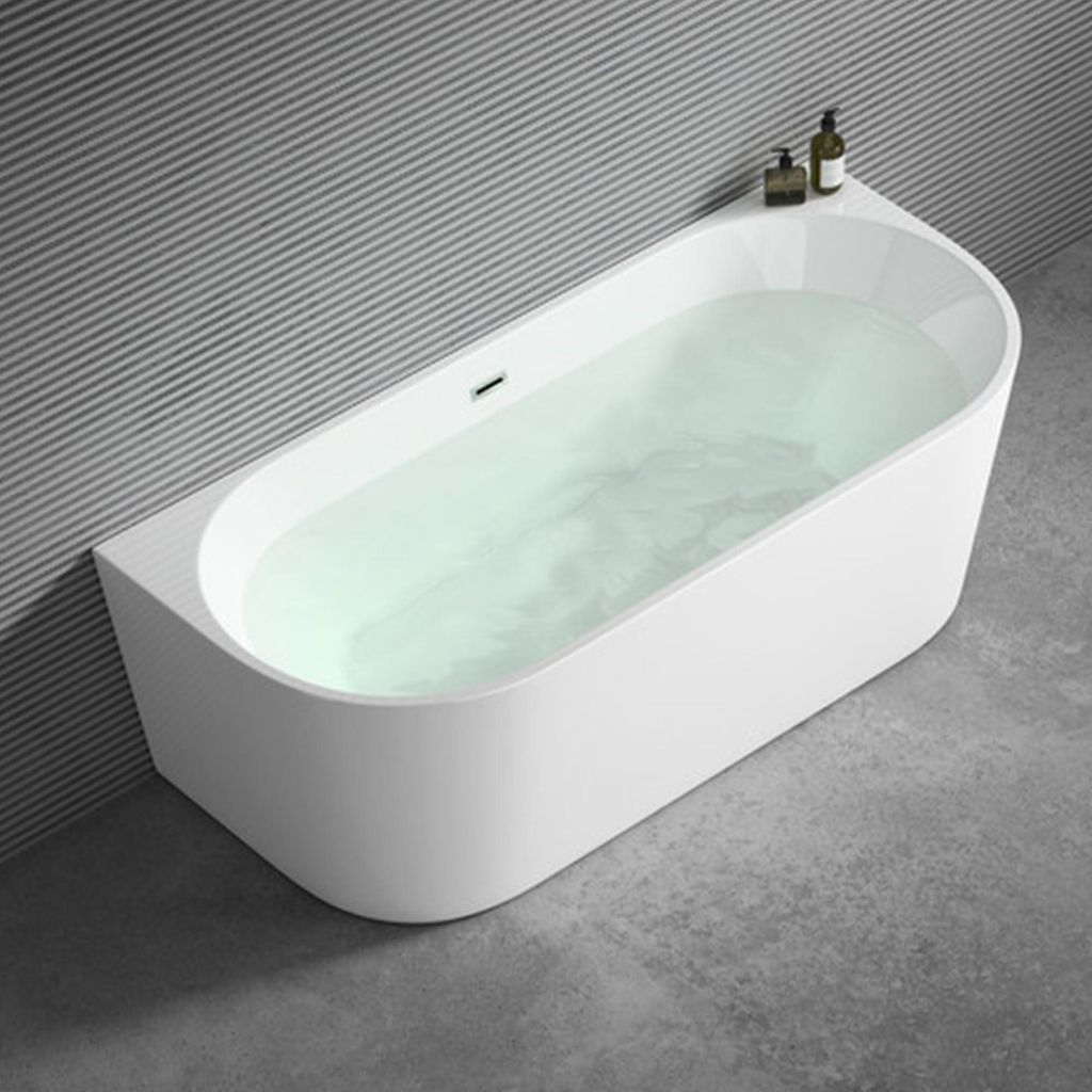 doporro Freistehende Design-Badewanne oval Vicenza519OA 170x75x58cm inkl. Ablaufgarnitur und Überlauf aus Acryl in Weiß und DIN-Anschlüssen