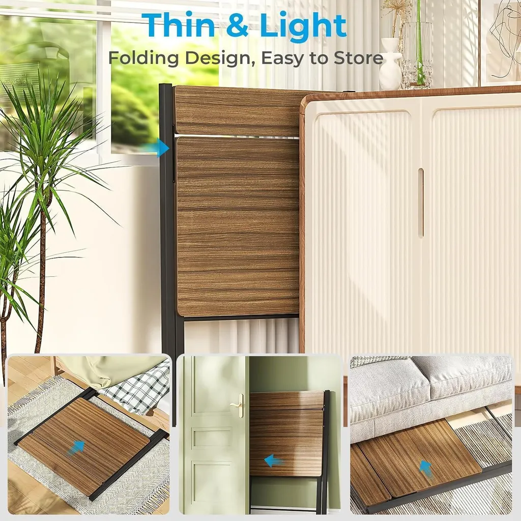 Bureau pliable stable marron avec étagère compacte 100cm - 5